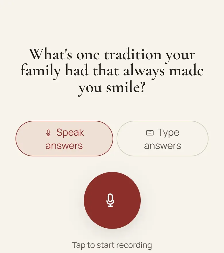 The interview with the first question about your mother